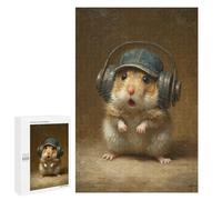 Hamster with Headphones Puzzle 1000 Pièces Educa Jouet en Bois Cadeau Unique Décoration Intérieure Jeu Éducatif Challenge Toy Adultes Et Enfants À Partir De 14 Ans 1000 PCS