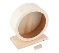 Hamster Wooden House & Exercise Wheel | Runner Silencieux pour Les Petits Animaux de Compagnie | Refuge en Bois pour Hamsters/Petits Animaux/gerbilles | Jouet à Mastication (Small Size)