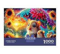 Hamsters dans Un buisson Fleuri 1000 Pièces Puzzle Adultes Animal de Compagnie Chaleureux Coffret Puzzle Carton Solide - Ultra Dur Couples, Top Noté, Activité Parfaite À La Maison 70x50cm/1000pcs