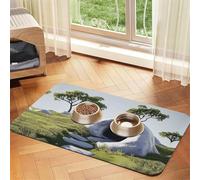 Hamster's Home Tapis d'alimentation pour chien et chat - En cuir absorbant - Imperméable - Pas de taches - Séchage rapide - Antidérapant - 60 x 40 cm