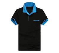 Hamthuit Polo d'été à manches courtes pour homme et femme - Séchage rapide, Noir trou bleu, L