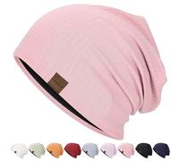 HAMUNI Slouchy Beanie Hip-Hop Bonnet de course doux et léger Respirant Adulte Nain Chapeaux chimio Casquette Crâne Casquette pour homme et femme, Poudre de corail, taille unique