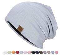 HAMUNI Slouchy Beanie Hip-Hop Bonnet de course doux et léger Respirant Adulte Nain Chapeaux chimio Casquette Crâne Casquette pour homme et femme, Bleu brouillard, taille unique