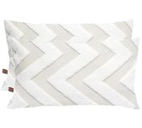 HAMUR HOME Lot de 2 Housse De Coussin 30 X 50 Cm en Velours Côtelé Décoratif Taie d'oreiller Canapé Voiture Maison Salon Chambre Lit Clic Décor Housses de Coussin (Line, Ecru)