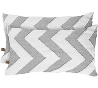 HAMUR HOME Lot de 2 Housse De Coussin 30 X 50 Cm en Velours Côtelé Décoratif Taie d'oreiller Canapé Voiture Maison Salon Chambre Lit Clic Décor Housses de Coussin (Line, Gris)