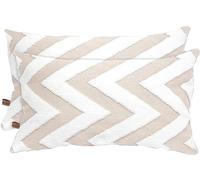 HAMUR HOME Lot de 2 Housse De Coussin 30 X 50 Cm en Velours Côtelé Décoratif Taie d'oreiller Canapé Voiture Maison Salon Chambre Lit Clic Décor Housses de Coussin (Line, Beige)