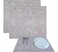 Hamur Home Lot De 2 Tapis De Séchage Tapis De Séchage Pour Vaisselle 40 X 46 Cm Séchage Rapide Tapis D'évier Tapis De Séchage De Vaisselle Tapis De Vaisselle Pour La Cuisine