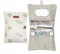 HAMUR HOME Sac a Couche de Bebe Sac a Langer pour À Cosmétiques 2in1 Lingettes & Accessories Petit Pochette Parfait comme Trousse de Soin de Voyage Pratique pour de Bebe (Leaves)