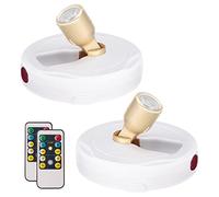 HAMVIDNE Lot de 2 spots LED alimentés par piles, éclairage intérieur, palets lumineux avec télécommande, pour affichage mural, tableau, peinture, illustration