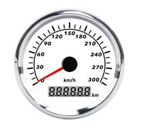 Hamwesh 85mm Compteur de Vitesse Numérique, 0-300km/h, IP67 Étanche, 9-32V | Kit de jauge de vitesse marine, lunette en acier inoxydable 316L, rétroéclairage 7 couleurs, pointeur rouge, convient aux