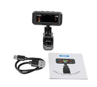 Hamwesh Accordeur de Guitare, Rechargeable avec 2 Heures de Charge, 5 Heures d'utilisation, écran Couleur HD, Clamp/Holder Rotatif Pliable, Précision Professionnelle 1 Cent, Compact, 21 G, Arrêt