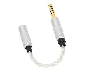 Hamwesh Adaptateur Casque 4,4 Mm à 3,5 Mm, Câble TPE Brins plaqué Argent équilibré vers Stéréo, Connecteur plaqué Or avec 15 Cm de Longueur pour Lecteurs DAP NW ZX300A NW WM1A