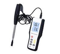 Hamwesh Anémomètre Thermique, LCD rétroéclairé Haute sensibilité, Compteur Numérique de Vitesse du Vent, Compteur de Température de la Vitesse de l'air avec Sonde Extensible et Plusieurs Unités