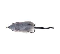 Hamwesh Appât Vif et Doux en Forme de Souris et Double Hameçon pour Les Amateurs de pêche. Gel de Silice + Métal (Gris Clair)