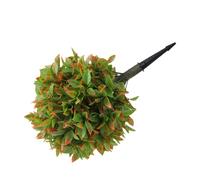 Hamwesh Arbre Topiaire en Boule, 17,7 Pouces, Topiaire Artificiel en PE, Ensemble de 2 avec Piquet de Sol pour Décoration Intérieure et Extérieure de Porche de Jardin