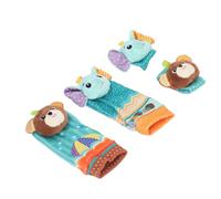 Hamwesh Baby-poignet Hochet, Chaussettes de Recherche de Pied avec des Jouets Sensoriels Doux pour les Filles des Garçons Nouveau-nés 0-12 Mois 5 Conceptions d'animaux (Type 2)