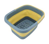 Hamwesh Baignoire de Trempage des Pieds, Baignoire de Pieds Pliable en Silicone avec Poignée de Massage à Points de Bosse pour la Maison, le Camping, la Randonnée, une Utilisation en Extérieur (GREEN)