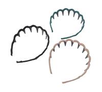 Hamwesh Bandeau Zig Zag, Dents Antidérapantes, Bandeau Double Face Réversible avec Dents de Préhension Intégrées pour Femmes, Fête de Mariage, Usage Quotidien (Lot de 3 Noir Vert Kaki)