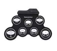 Hamwesh Batterie électronique, Tapis D'entraînement de Batterie Enroulable, Haut-parleur intégré, Entrée MP3, Chansons de Démonstration, Portable pour Enfants avec Pédales, Bâtons