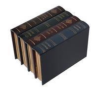 Hamwesh Bibelot de Livre, Finition élégante en Faux Cuir avec Pages Peintes en Teinte Dorée, Rangement Pratique pour Bureau, Salon, café (Petit)