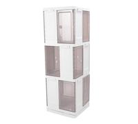 Hamwesh Bibliothèque d'angle, étagère étroite Rotative à 360 ° pour Gagner de l'espace, Bibliothèque Tournante avec Porte Magnétique Transparente, Conception Empilable pour Chambre à Coucher,