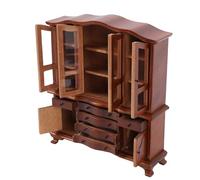 Hamwesh Bibliothèque de Maison de Poupée, Bibliothèque Miniature Classique en Bois à l'échelle 1:12, Vitrine Miniature avec Aspect Réaliste pour Décoration de Maison de Poupée, Diorama, Salon