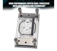 Hamwesh Bloc de Refroidissement par Eau CPU AM2 / AM3 / AM4 avec Micro Canal D'eau, Base en Cuivre de 3 Mm de Hauteur, Couvercle Supérieur en Acrylique Transparent pour les Constructeurs de PC