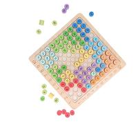 Hamwesh Board de Multiplication, 3 Blocs d'apprentissage éducatifs de Jeu en Bois en Bois pour les Tout-petits avec des Cartes à Problèmes et des élastiques pour les Enfants