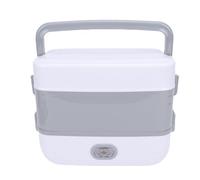 Hamwesh Boîte à Déjeuner électrique, Chauffe-plats 2 L Portable Double Couche 4 Récipients en Acier Inoxydable pour Cuisiner des Repas à Réchauffer avec Couvercles Amovibles (Prise UE 220V)