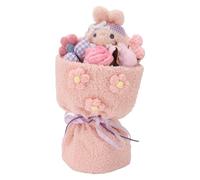 Hamwesh Bouquet de Jouets en Peluche, Bouquet de Poupée en Peluche en Tissu Doux, de Figurines de Lapin Mignon avec Carte de Vœux pour Anniversaire, Saint-Valentin, Cadeau de Mariage à Maman, (Pink)