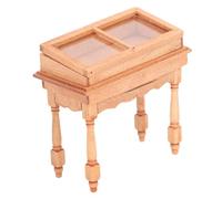 Hamwesh Cabinet de Poupée, Birch Flip Top Design 1/12 Scale Miniature Display Cabinet for Dollhouse Miniatures de Taille Compacte pour Une Utilisation Polyvalente (Couleur du Bois)