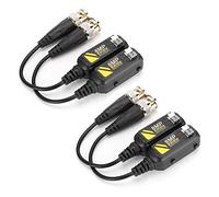 Hamwesh Câble émetteur TwistedPair 8MP HD CVI Mâle avec Double Panneau PCB pour Signaux Vidéo HDCVI/AHD/TVI/CVBS, Noir, 2 Paires pour Installation de Vidéosurveillance