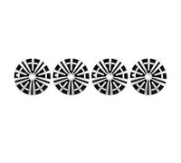 Hamwesh Cache-Roue 15in, Enjoliveurs ABS avec Conception à Clip pour 208 | Couvre-jantes de roue noir argenté 4 pièces pour voitures, jeu d\'enjoliveurs de remplacement pour 500, V40, Seat, Clio
