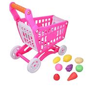 Hamwesh Caddie de Courses pour Enfants, Jouet d'apprentissage Interactif, Caddie de Courses pour Tout-Petits, Jouets Alimentaires avec Fruits Coupés, Panier, Petites Boîtes en Carton et Accessoires