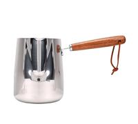 Hamwesh Cafetière Turque, Base Plate en Acier Inoxydable 304, Chauffe-lait Compatible avec Toutes les Cuisinières, Chauffe-beurre avec Poignée et Bec en pour café Turc, Grec, Arabe,
