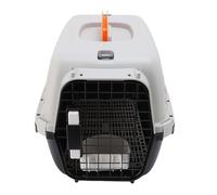 Hamwesh Caisse de Transport en Plastique pour Animaux de Compagnie, 18,9 X 12,6 X 12,6 Pouces, Cage de Voyage pour Chat à Côtés Rigides, avec Porte Métallique et Bol d'eau, Ventilation et (Black)