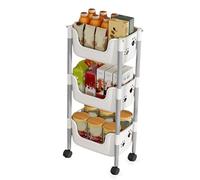 Hamwesh Chariot Utilitaire Roulant, Chariot de Rangement Utilitaire étanche en PP en Forme d'ours à 3 Niveaux, de Rangement Roulant avec roulettes pour Cuisine, Chambre à Coucher, Salle de Jeux (3