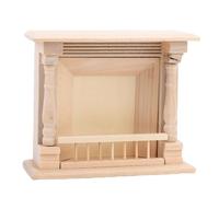Hamwesh Cheminée de Maison de Poupée 1:12, Meubles Miniatures en Bois de Bouleau Non Peints avec Design Personnalisable pour la Décoration de Maison de Poupée et Accessoires de Collection pour la