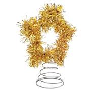 Hamwesh Cimier d'arbre de Noël, Décoration de Cime d'arbre de Noël au Design Rétro Classique, Décor de Cime 'Arbre à Paillettes Creuses avec Paillettes Dorées en Fer et Matière Plastique, pour