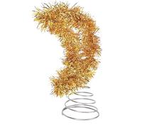 Hamwesh Cimier d'arbre de Noël, Décoration de Cime d'arbre de Noël au Design Rétro Classique, Décor de Cime 'Arbre à Paillettes Creuses avec Paillettes Dorées en Fer et Matière Plastique, pour