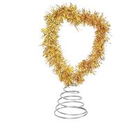 Hamwesh Cimier d'arbre de Noël, Décoration de Cime d'arbre de Noël au Design Rétro Classique, Décor de Cime 'Arbre à Paillettes Creuses avec Paillettes Dorées en Fer et Matière Plastique, pour