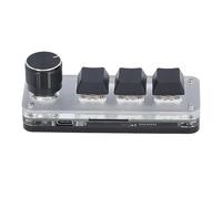 Hamwesh Clavier Programmable, 3 Touches Mécaniques Anti-poussière, Interrupteur Rouge USB C Macro, Clavier OSU avec Boutons RVB LED pour Le Contrôle Industriel des Médias de Musique de Bureau de Jeu