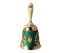 Hamwesh Cloche en Laiton, Cloche d'appel à Main en Alliage à Motif sculpté Rétro Antique, de Dîner Décorative à Son Clair avec Poignée Arrondie pour la Fête de Mariage, l'école Familiale et la (#5)