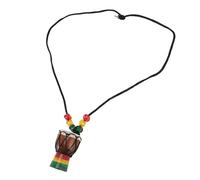 Hamwesh Collier Pendentif Tambour en Bois, Bijou Instrument Africain