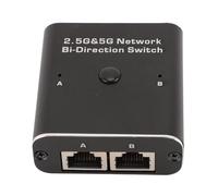 Hamwesh Commutateur Réseau RJ45 à 2 Ports, Bouton-Poussoir Mécanique, Isolation Physique, Commutateur Réseau 2,5 G 5G en Alliage d'aluminium, Bidirectionnel avec Plug and Play pour Externe Interne