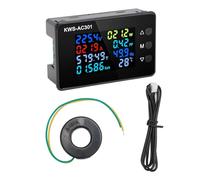 Hamwesh Compteur d'ampli Volt Numérique, Affichage LCD Couleur 0 à 100A 50 à 300 V avec Transducteur de Fil pour la Maison de l'industrie