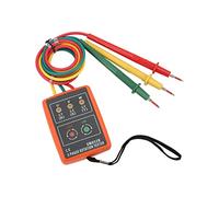 Hamwesh Compteur de Rotation triphasé, LED et Buzzer, Matériau ABS, Détecteur de Tension, Détecteur de Séquence de Phases pour Tests d'électricité AC 60~600 V