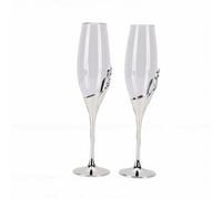 Hamwesh Coupes de Champagne Mariage 2 Pièces, Design Coeur 3D Strass