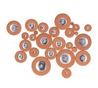 Hamwesh Coussinets de Saxophone, 25 Tailles de Joints de Résonateur en Peau de Mouton Marron Résolvant les Fuites d'air, Coussinets de Saxophone Alto, de Soprano avec Résonateurs Métalliques pour