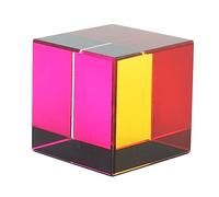 Hamwesh Cube Prisme, 25 Mm en Verre RVB Dispersion de la Lumière, Réfraction de la Physique, Enseignement de la Physique, Cube Optique Couleur avec Support pour la Décoration de la Maison, du (40mm)
